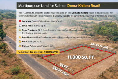 Doma-Khilora Road Raipur–Prime 11,000 Sq. Ft. Plot Area Price: ₹611 per sq. ft. Adivasi Land